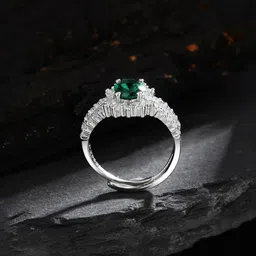 Jewels Galaxy Silver-Plated Cubic Zirconia Studded Finger Ring image 2