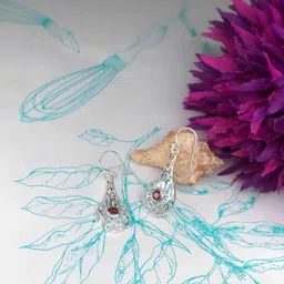 Zhupuk Silver-Plated Brass Crystals Drop Earrings-picture-21