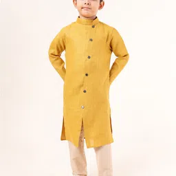 TABARD Boys Mandarin Collar Pure Cotton Straight Kurta with Trousers-picture-35