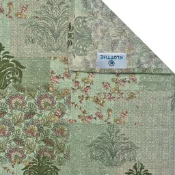 KLOTTHE Green Floral Printed 300 TC Double Bedsheet Set - 2.70 x 2.70 m image 2