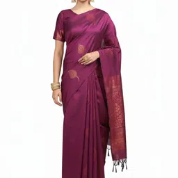 THE WEAVERS SHOP BY RAAVI Woven Design Zari Art Silk Banarasi Saree-picture-22