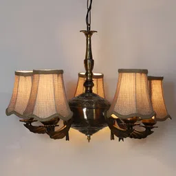 Devansh Beige & Brown Textured Contemporary Metal Ceiling Lamp image 3