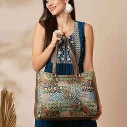 Globus Ethnic Motifs Printed Oversized Structured Tote Bag-picture-42