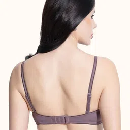 VStar Full Coverage Seamless Lightly Padded T-shirt Bra with Transparent Strap image 4