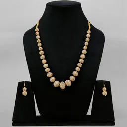 ASIDEA Gold-Plated Artificial Stones Studded Mala Jewellery Set image 5