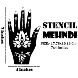 VOORKOMS Set Of 2 Mehndi Design Stencil Sticker image 3