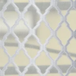 GEET CREATIONS White Set of 1 Geometric Sheer Door Eyelet Curtain image 3