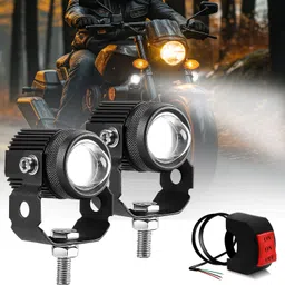 fabtec High Power Yellow White Motorcycle Bike LED Mini Drive Light with Fan & Switch Fog Lamp Motorbike LED (12 V, 50 W)-picture-10