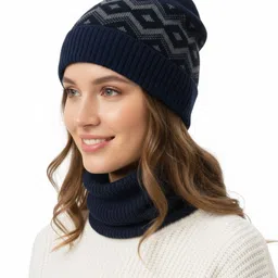 iSWEVEN Unisex Printed Woollen Beanie image 4