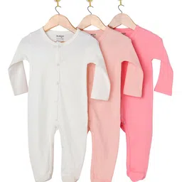 Nuego Infants Girls Pack of 3 Pure Cotton Sleepsuit-picture-54