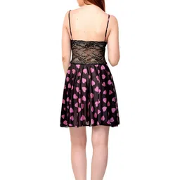 PHALIN Printed Satin Babydoll (Size- Free) image 3