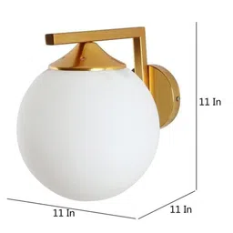 KINIS Gold-Toned & White Quirky Spherical Shaped Wall Lamp image 5
