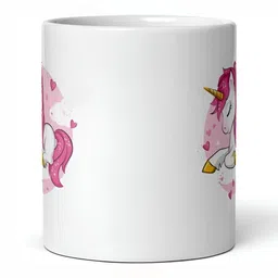 Mr UVD Pink & White Cartoon Characters Printed Ceramic Glossy Mug 350 ml-picture-10