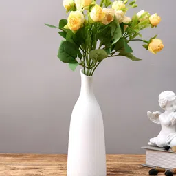 TAYHAA Arctic Whisper White Matte Ceramic Bottle Shaped Flower Vase-picture-31