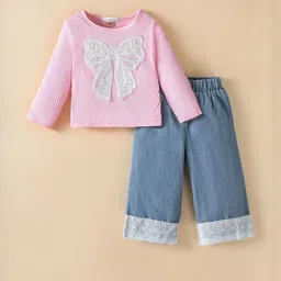 Hopscotch Girls Ribbon Bow Blouse & Jeans-picture-38