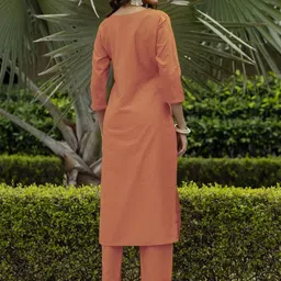 URMIR FASHION Women Ethnic Motifs Embroidered Regular Thread Work Kurta with Trousers & With Dupatta image 2