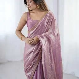 Anouk Embellished Sequinned Tissue Saree-image-30