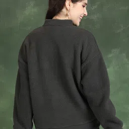 tokyo talkies Women Full Sleeve Solid Sweatshirt image 2