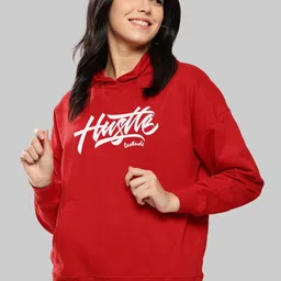 Leotude Women Typography Printed Hooded Pullover Sweatshirts-picture-16