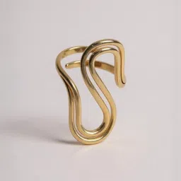 CAO Jewellery Stainless Steel Double Layer S Shaped Open Finger Ring image 4