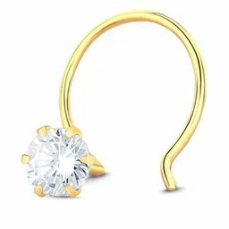 SHREEVARAM Cubic Zirconia Gold-Plated Brass Nose Ring image 2