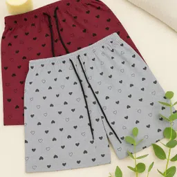 hirpara Pack of 2 Printed Women Multicolor Regular Shorts image 1