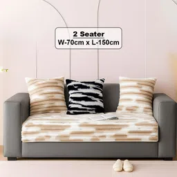Fleece 2 Seater Sofa Plain Cover-image-50