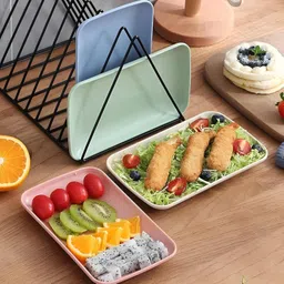 permafrost Wheat Straw Pastel Serving Plates Set of 4|Everyday Use|Eco-Friendly & Reusable Sizzler Tray image 4