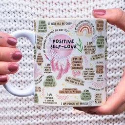 mba gift wala Positive Self Love Motivational Printed Cup, Motivational Quote Ceramic Coffee Mug image 5