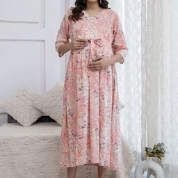 Nayo Floral Print Maternity Maxi Dress image 5