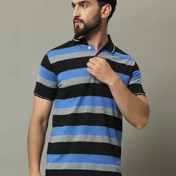 GET GOLF Men Striped Polo Collar Cotton T-shirt-picture-20
