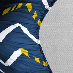 Divine Casa Navy Blue & White 144 TC Single Bedsheet with 1 Pillow Covers image 2