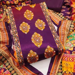 KALINI Women Purple Printed Geometric Dress Material-picture-36