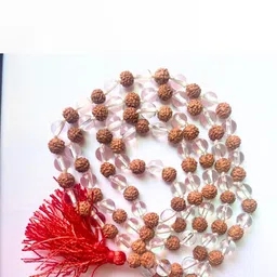 Apnisanskriti Unisex Rudraksha & Sphatik Beads Mala image 1