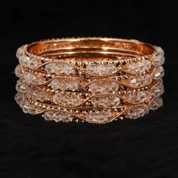 ZULKA Set Of 4 Gold-Plated Studded Bangles image 1