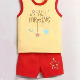 MUSNAH GARMENTS Kids-Unisex Yellow Pure Cotton Clothing Set-image-37