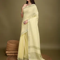 Mitera Zari Woven Solid Saree image 3