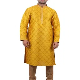 DRAVYA ENTERPRISE Men Woven Design Kurta with Churidar-image-8