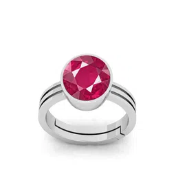 RRVGEM 3.25 KT Silver Plated Ruby Adjustable Finger Ring-picture-28