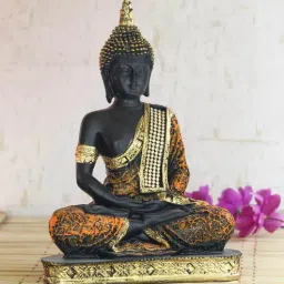 ecraftindia Black Meditating Buddha Decorative Showpiece-picture-28
