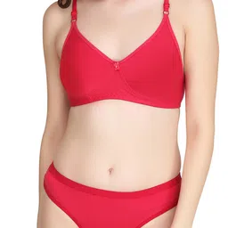 Liigne Pack Of 2 Non Padded Bra Pure Cotton Lingerie Set image 2