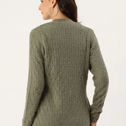 APSLEY Geometric Self Design Embellished Scallop Hem Cardigan image 4