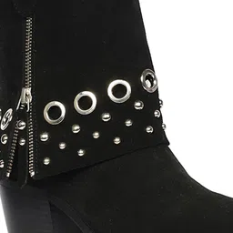 Saint G Womens Leather Pointed Toe Block-Heeled Boots image 4