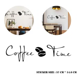 Spiaty Black Printed Coffee Time Wall Stickers-picture-14