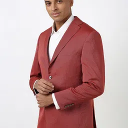 Peter England Elite Self Design Slim Fit Notched Lapel Single Breasted Formal Blazer image 5