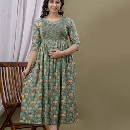BAESD Floral Print Maternity Maxi Dress-picture-23