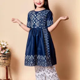 NFashion Girls Blue & White Kruta Printed Palazzos-picture-38