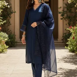 AVANSHEE Women Regular Thread Work Kurta with Trousers & With Dupatta-picture-41