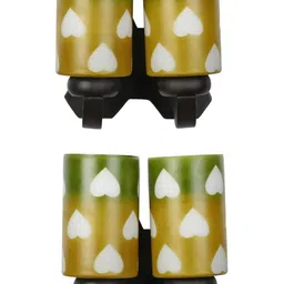1ST TIME White & Green Printed Wood Cylinder Shaped Wall Lamp image 2