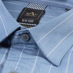 Arrow New York Men Slim Fit Vertical Striped Spread Collar Casual Shirt image 5
